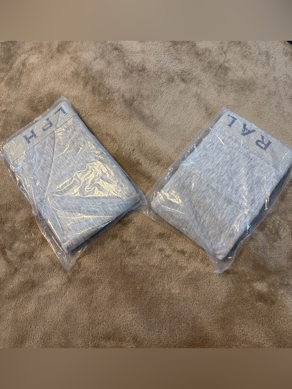 Vtg 90s Ralph Lauren Home Jersey Pillowcases Set of 2 Grey Made in USA Deadstock